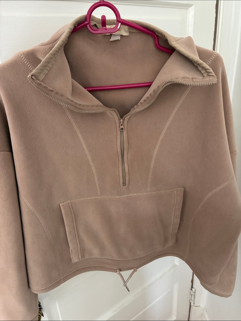 Half-Zip Pullover Sweatshirt in Taupe - Picture 2 of 2